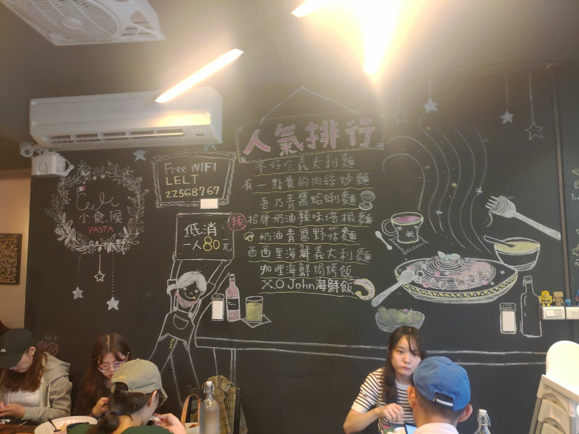 小食候 Pasta 人氣排行黑板
