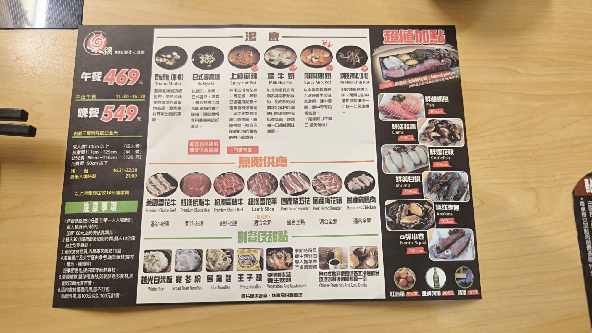 巢鍋 Shabu 吃到飽菜單與價格